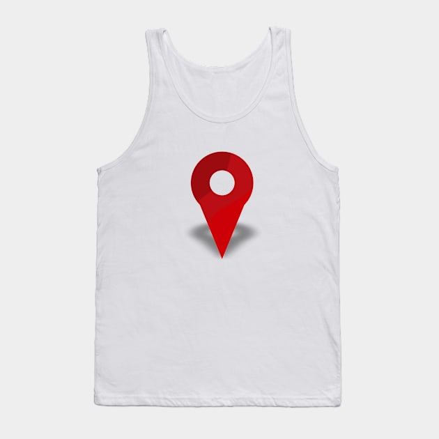 Location Map Pin Tank Top by kifuat666666